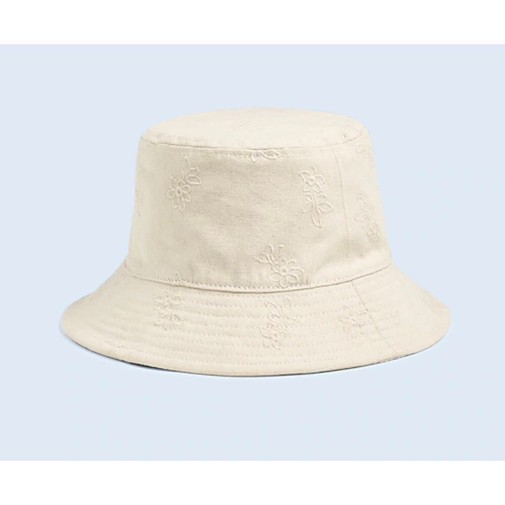 Madewell Off-White Embroidered Bucket Hat